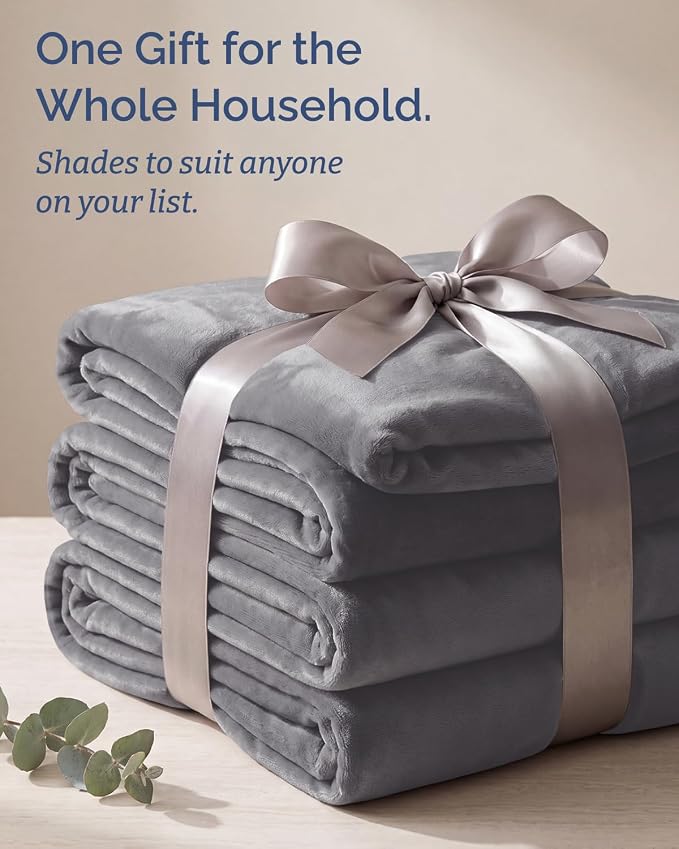 Ultra Soft Fleece Blanket Giant Blanket Size - Flannel Fleece Luxury Blanket - Lightweight for Couch Bed Chair - Thick, Warm and Breathable - All Season Cozy, Dark Grey