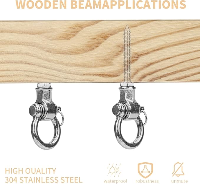 6 Heavy Duty Swing Hangers Permanent Anti Rust Bearing, 1500 LBS, 180° Swing Hardware, Swing Frame for Yoga Hammock Chair sandbag Playground Accessories