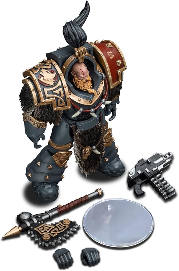JOYTOY Warhammer 40K 1/18 Action Figures, Space Wolves Varagyr Wolf Guard Squad Varagyr Terminator3 Perfect for Collectors & Decor, Ideal Gift for Birthdays, Christmas, Character Figure - JT5833