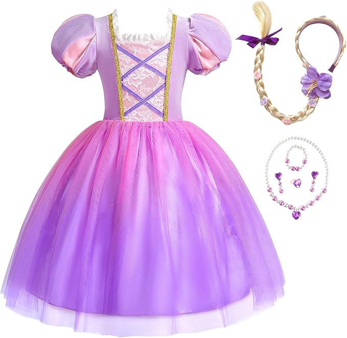 TYHTYM Princess Dress Up for Girls Costume Cosplay Fancy Toddler Halloween Birthday Party Kids
