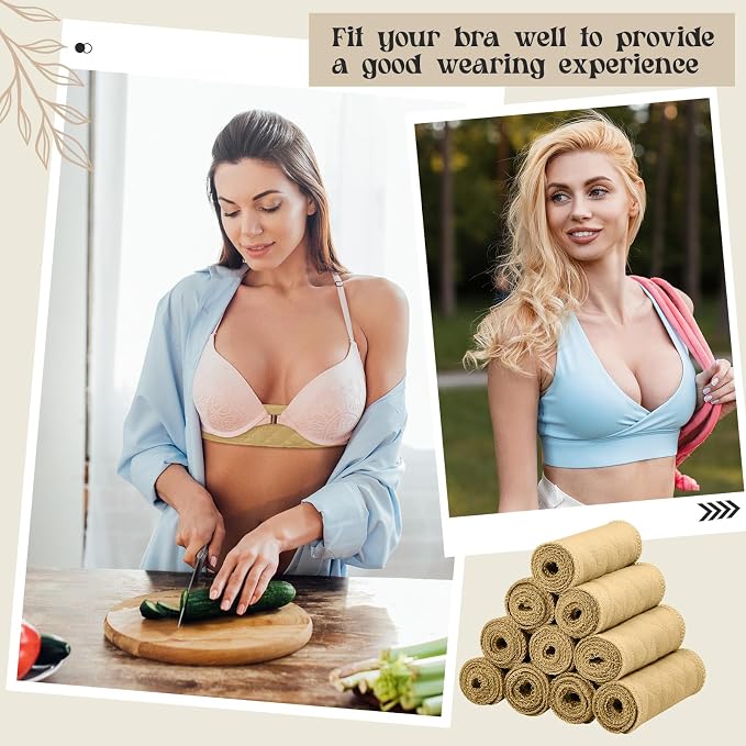 Toulite 10 Pcs Reusable Bra Liners for Sweat, 3 Layer Bra Sweat Pads, Soft Cotton Outer Layer with Polyester Fiber Core