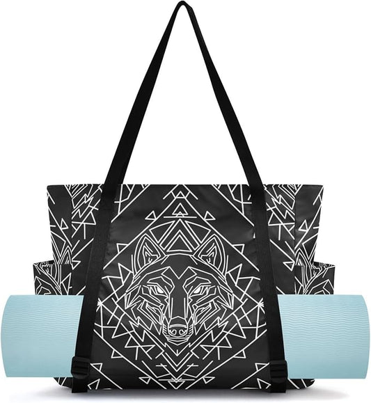 MCHIVER Yoga Bag for Women Men Large Yoga Mat Bag with Adjustable Strap Workout Bags Totes for Pilates Yoga Travel