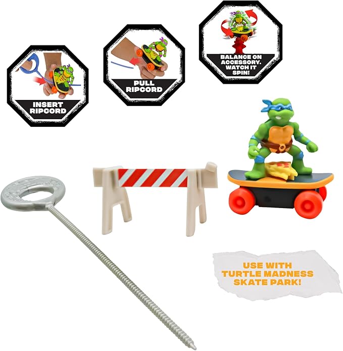Teenage Mutant Ninja Turtles Switch Kick Skaters Pack of 4 - Gyro Self-Stabilizing Rip-Cord Powered Skateboard Toy – Gift, Stock Stuffer for Ages 3+