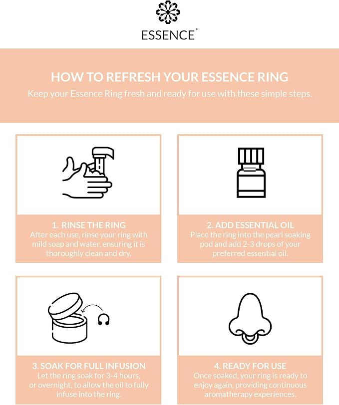 Essence Wearable Aromatherapy Nasal Diffuser – Immunity Blend Essential Oil Nose Ring Refresh Kit – Personal Scent Clip for Travel, Work & Everyday Use – Made in USA