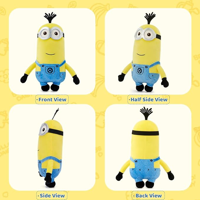 MINISO 10" Minions Stuffed Animals Plush Toys (Kevin) Kawaii Soft Cute Sleeping Plushies Bedding Pillow for Kids Toddler Toys Boys Girls