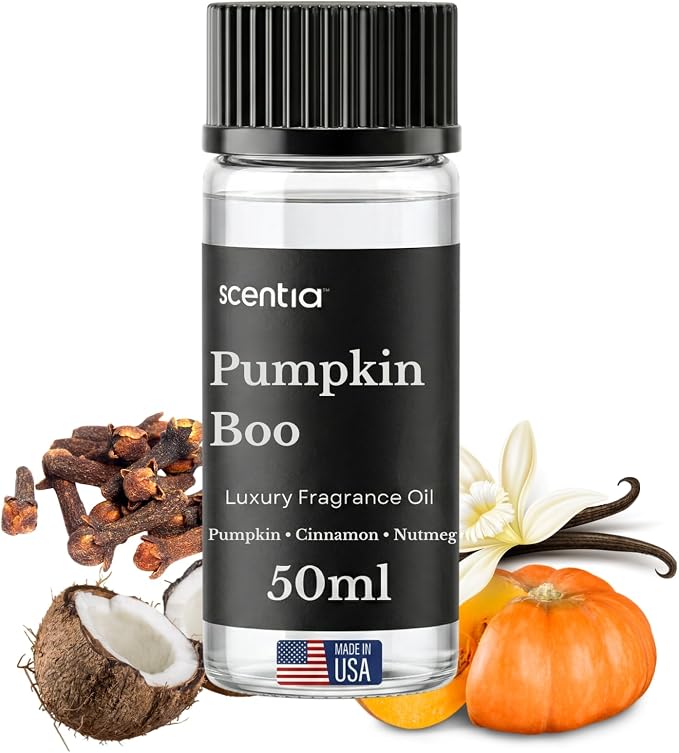 Pumpkin Boo Essential Oil – 50 ml Premium Fall Fragrance Oil for Diffusers, Candles & DIY – Cozy Pumpkin Spice Scent for Home, Autumn Décor & Thanksgiving Gifts