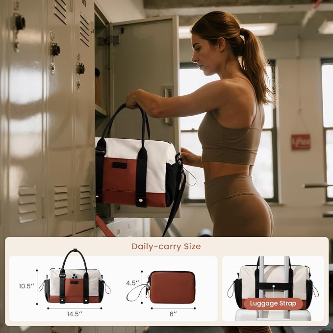 LOVEVOOK Small Gym Bag for Women with Yoga mat Holder, Mini Duffle Bag for Travel with Wet Pocket, Overnight Personal Item Bags (Black, 14.5 inch-Small-2Pcs)