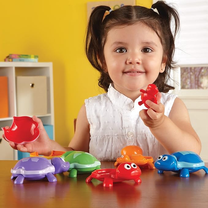 Learning Resources Number Turtles Set - 15 Pieces, Ages 18+ months Fine Motor Toys for Toddlers, Counting Toys for Toddlers, Color & Sorting Toy, Turtle Toys for Kids