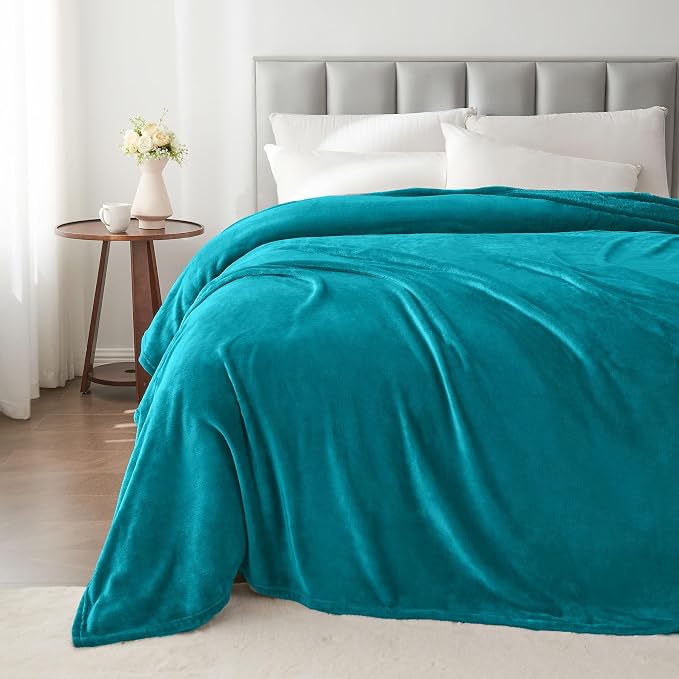 BEDELITE Fleece Blanket Soft Plush Queen Size Bed Blanket Teal Blue 90"x90" | Ultra Soft Fleece, Plush Microfiber, Lightweight Warmth, All Season Comfort, Fade Resistant, Machine Washable,Perfect for Bed