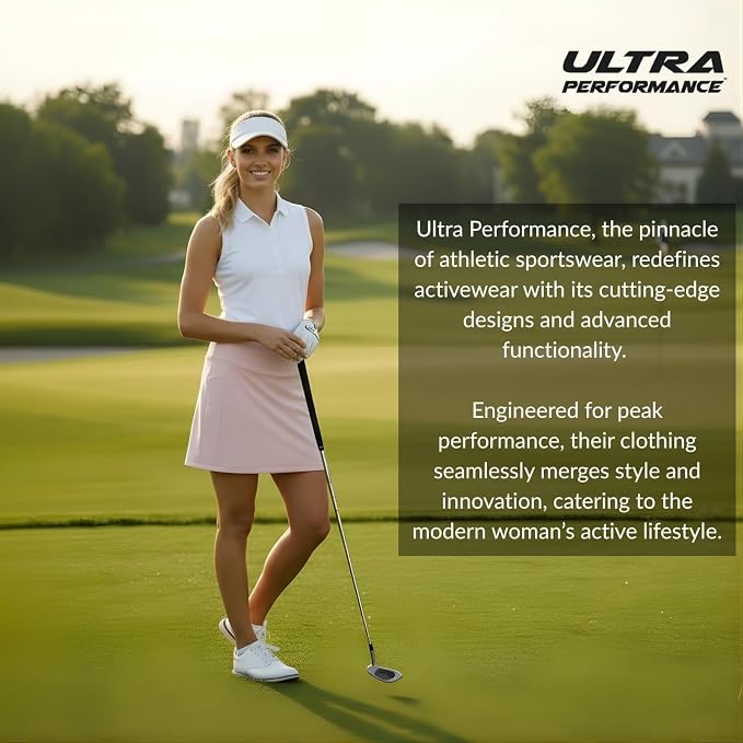 Ultra Performance Womens Golf Skirt 2 Pack Women’s Tennis Skort with Compression Liner Athletic Skirts for Women with Pockets