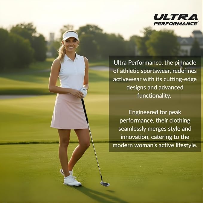 Ultra Performance Womens Golf Skirt 2 Pack Women’s Tennis Skort with Compression Liner Athletic Skirts for Women with Pockets