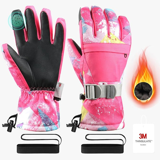 Ski Gloves,Snow Gloves,Waterproof Cold Weather Winter Gloves for Parent Boys Girls- Cycling, Driving, Running
