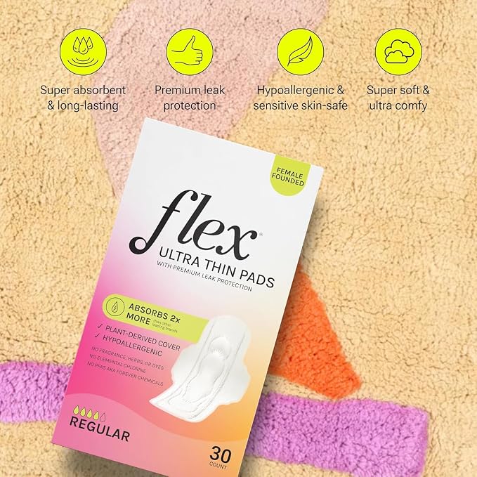 Flex Ultra Thin Pads with Wings (6-Pack, 180 Pads Total)