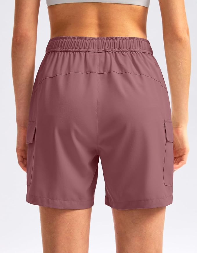 SANTINY Women's 5''/ 7''/9'' Hiking Cargo Shorts Quick Dry Lightweight Summer Shorts for Women Athletic Golf Zipper Pockets