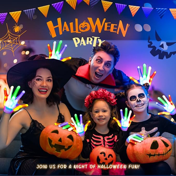 Cool Toys LED Gloves,Fun Toys for Kids Age 3-5 6-8 8-12 with 6 Flash Mode,Light Up Toy for Halloween Christmas Birthday Party
