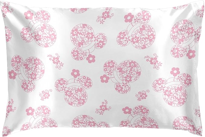 Jay Franco Satin Pillowcase - Standard Size 20x30 Inch Silky Soft Premium Pillow Cover, White - Minnie Mouse