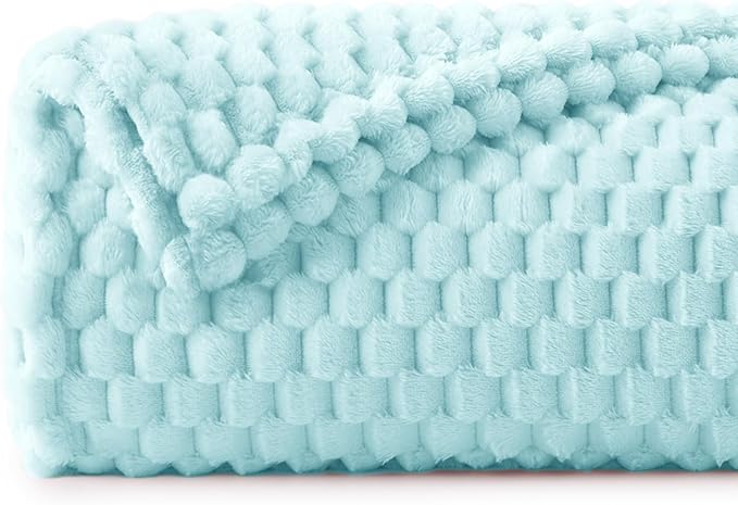 BEDELITE Cloud Blue Throw Blanket for Couch, Soft Gifts for Women, 50 * 60 | 3D Jacquard Decorative Fleece Blanket, Super Soft Plush Throws, Cute Birthday Gift for Women & Men, Suitable for All Seasons