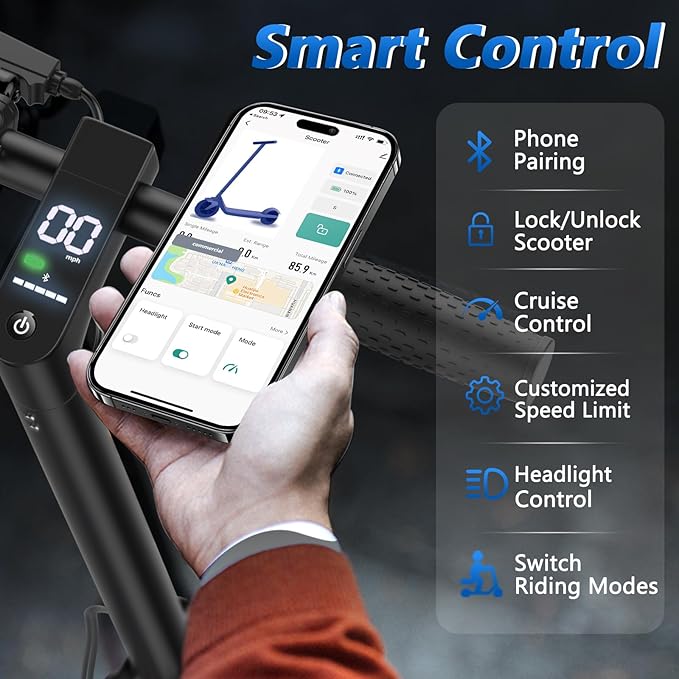 MAXSHOT Electric Scooter for Adults, 8.5/10/14" Tires, 19/22Mph, 350W/500W Motor, 21-28 Miles Range, Folding E-Scooter with Dual Suspension,APP(V1/SPRO/MAX/PRO/X1/X1PRO/PR)