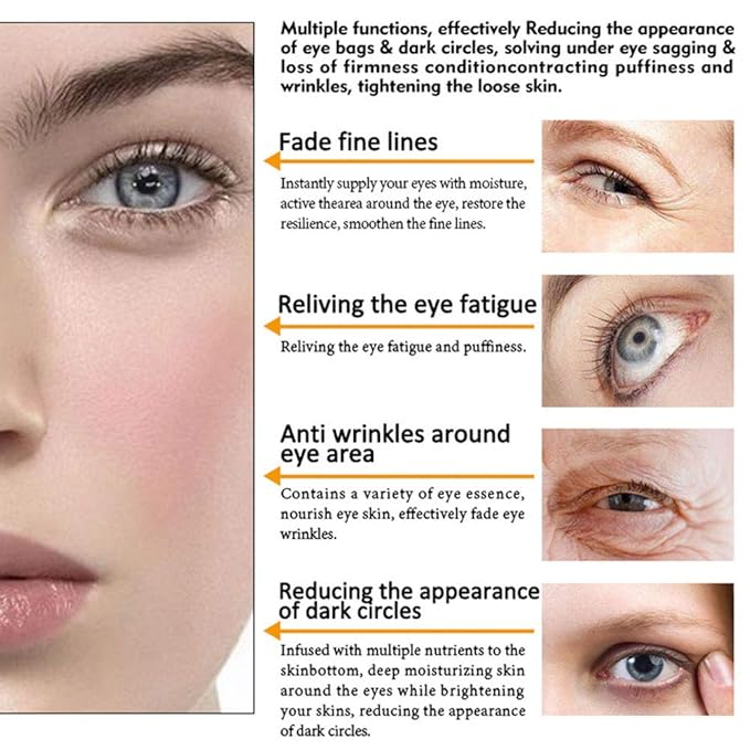 Eye Peptide Serum Massage Roller Nourishing Relieve Loose Eye Bags Dark Circles Skin Care Under Eye Cream for Fine Wrinkles and Puffiness Daily Skincare(Nourishing Grey)
