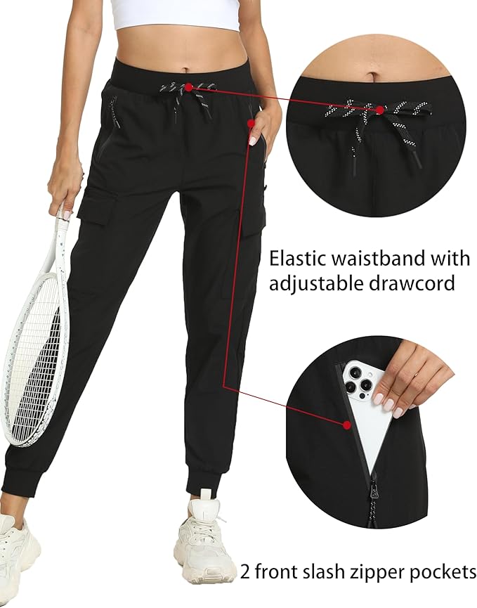 Women's Joggers Cargo Pants Lightweight Quick Dry Hiking Running Pants for Athletic Casual & Outdoor