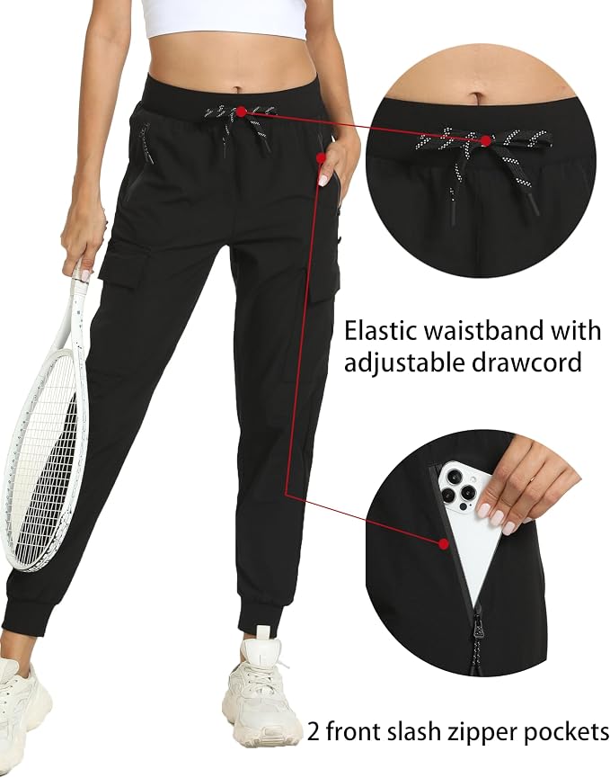 Women's Joggers Cargo Pants Lightweight Quick Dry Hiking Running Pants for Athletic Casual & Outdoor