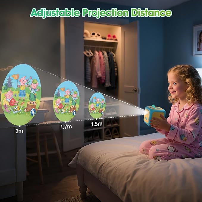 Storytelling Projector for Kids, Story Dream Machine for Toddlers Christmas Birthday Gifts for Kids Ages 3+, Storybook Projector with Stories, Music, Night Light Educational Toys for Girls Boys