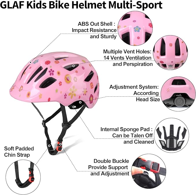 GLAF Baby Bike Helmet Toddler Helmets for 1 Year Old and up Infant Girls Boys Multi Sport Adjustable for Scooter Bicycle Skateboard Cycling