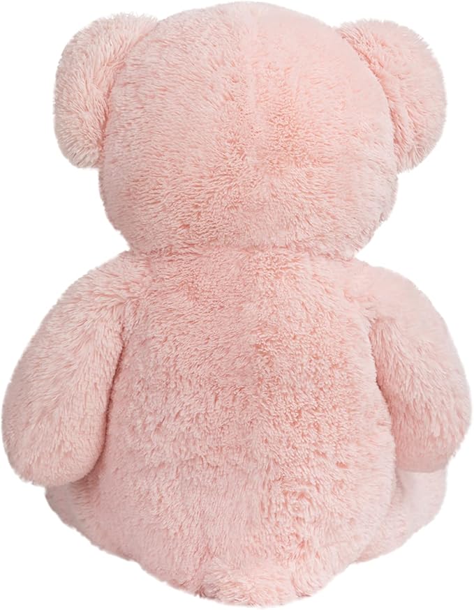 BigTeddy Bear Stuffed Animal Giant Teddy Bear Plush with Red Ribbon Bow Plush Toy Gift for Girlfriend Bride 36 inch Pink
