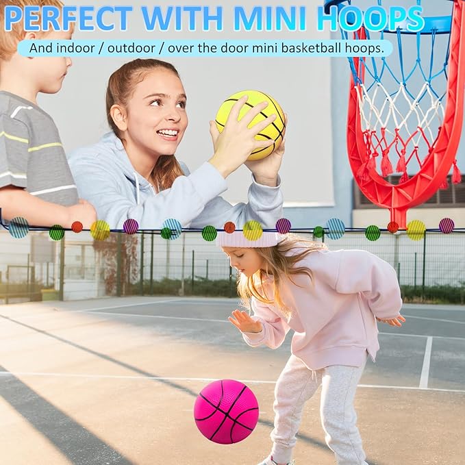 42Pcs 6" Mini Basketball Set, PVC Small Basketballs for Over The Door Hoop Games, Party Favors, Indoor Outdoor Play, Adults Kids, Pool Beach, Colorful