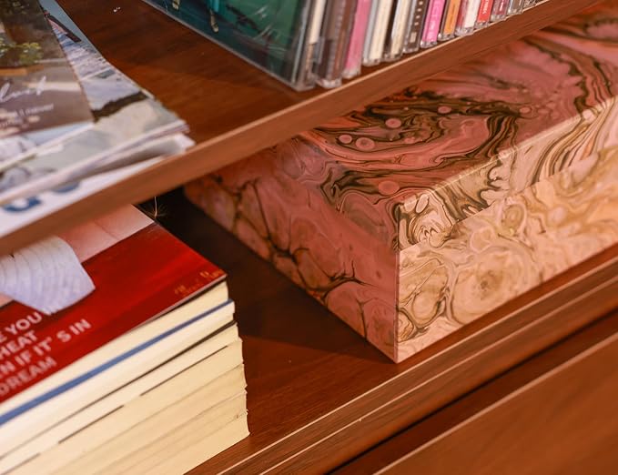 3-Piece Decorative Storage Boxes with Lids, Pigment Design, Table Decor, Cardboard Paperboard Keepsake box Set, Photo Storage Box for Memory, Home Decor, Modern Decoration Organizer