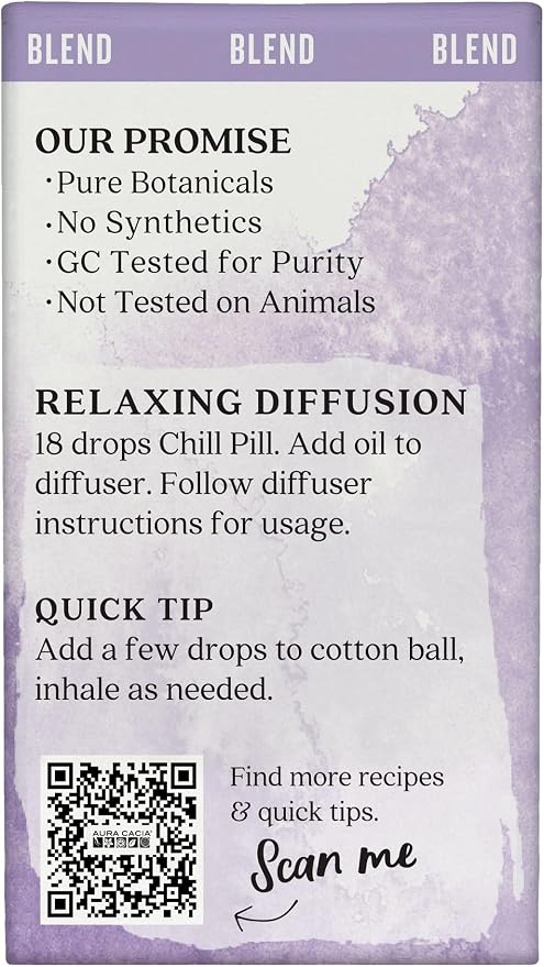 Aura Cacia Chill Pill Essential Oil Blend, Boxed 0.25 fl. oz.