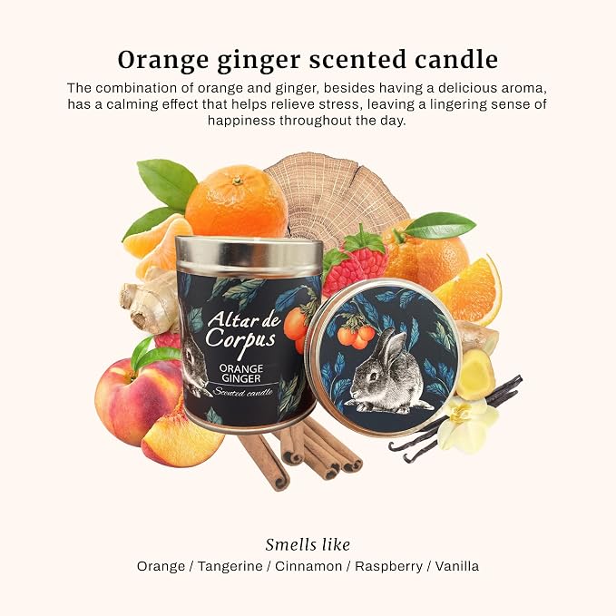 14 Oz Spring Candles for Home - Large Candle Orange Ginger - Mothers Day Gifts - Luxury Candles for Men - Premium Soy Candle Blend - Bathroom Decor
