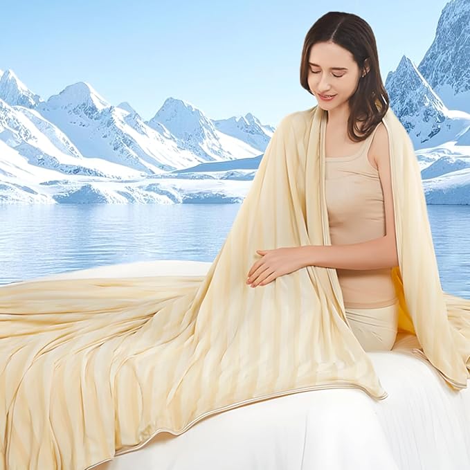 Cooling Blanket Queen Size, 90"x90" Cooling Throw Bed Blankets for Hot Sleepers and Night Sweats, Arc-Chill Q-max>0.4 Light Weighted, Cold Breathable Summer Cool Blankets for Hot Weather