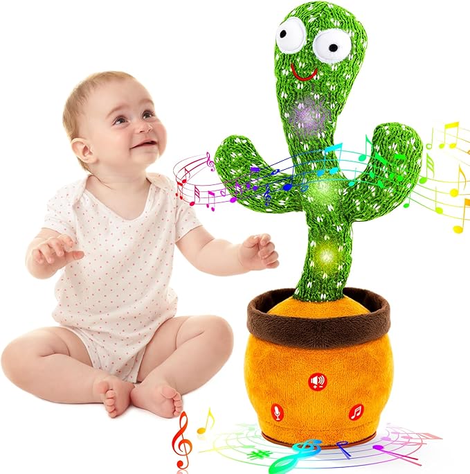 Ayeboovi Dancing Baby Toys 6-12 Months, Interactive Talking Cactus Toy Repeating Records What You Say, Volume Adjustable Singing Cactus Toddler Toys with 120 Songs, 12-18 Months Baby Boys Girls Gifts
