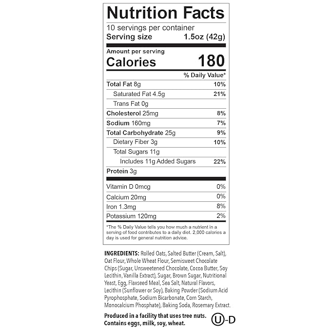 Munchkin Milkmakers Lactation Cookie Bites, Oatmeal Chocolate Chip, 10 Ct