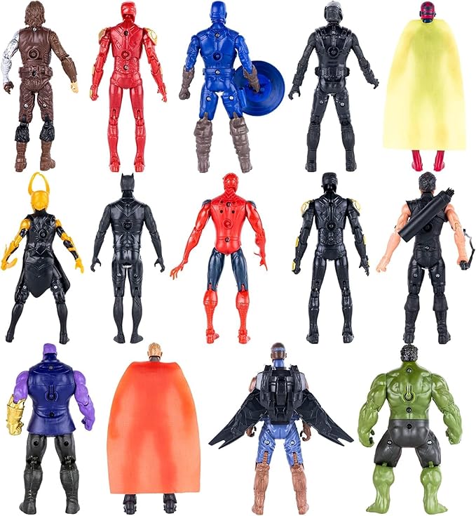 14 pcs Big Set Superhero Action Figures – Collectible Models 6.5-inches Tall, Exclusive Set SuperHero Toys, Holiday Gift for Kids, Figure Cake Topper