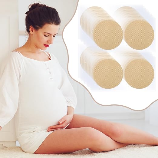 Shyyween 30 Pcs Pregnancy Belly Button Cover Patch 2.16" Reusable Washable Hide Belly Button Cover for Maternity Pregnancy(Round,Skin Color)
