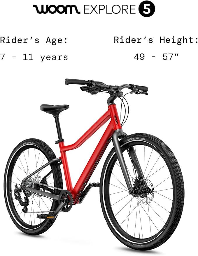 woom Explore Bicycle for Kids 6-14 Years Old, Road & Mountain Ready Bikes for Advanced Riders with Powerful Disc Brakes for Boys & Girls (20”, 24” & 26” Wheels)