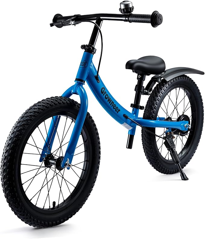GROWNEER 16" Kids Balance Bike for 4-8 Year Old Boys Girls, Lightweight High Carbon Steel Frame Bicycle, Adjustable Padded Seat & Handlebars, Rear Brake, All-Terrain