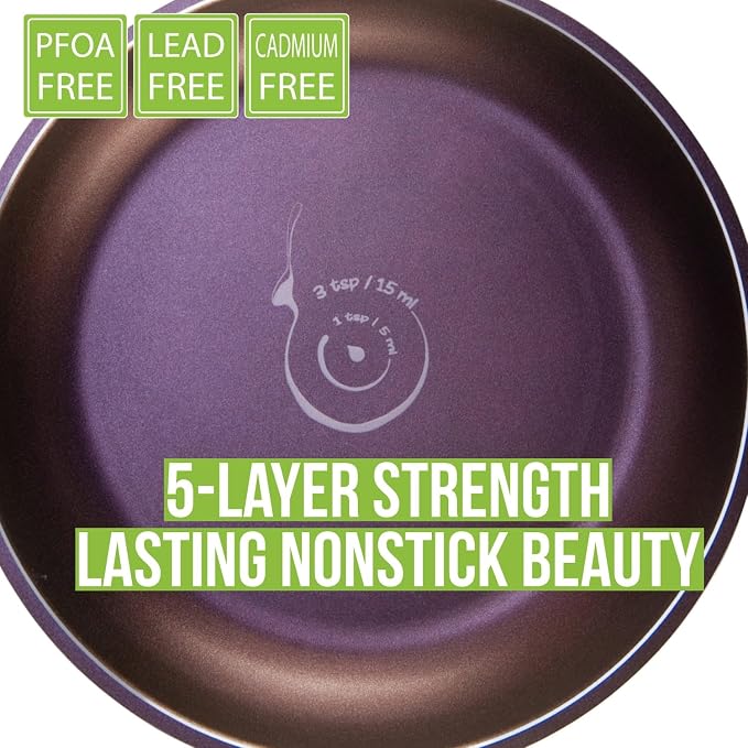 TECHEF - Art Pan 8" & 12" Nonstick Frying Pan Set, PFOA-Free, Dishwasher-Safe, Made in Korea