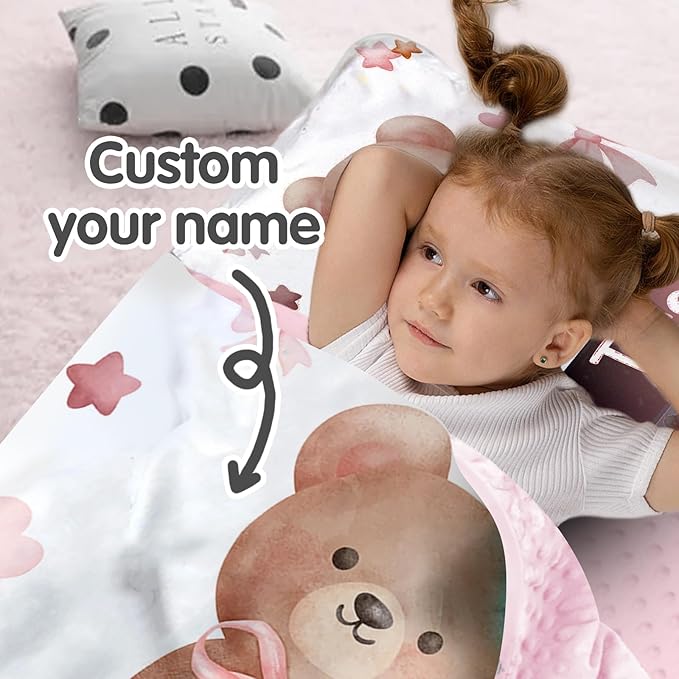Personalized Toddler Nap Mat for Girls – Custom Name Kids Nap Mat – Daycare Sleeping Mats with Removable Pillow and Soft Minky Dot Blanket for Preschool, Travel, Kindergarten