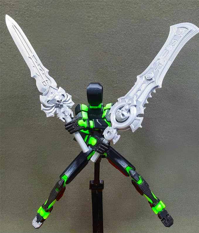 T13 Action Figure Titan 13 Robot Action Figure,3D Printed Dummy 13 Set, Lucky 13 Set,Gift for Collectors Desktop Decorations, (Assembly Completed), Black Green