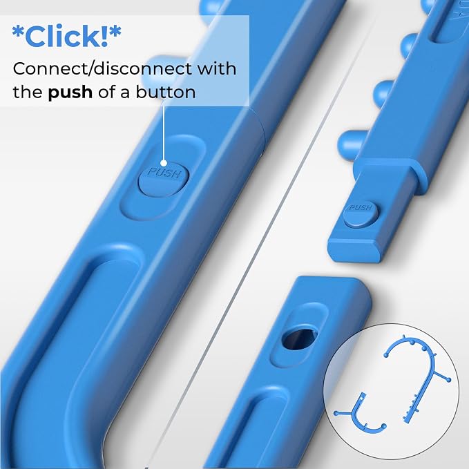 Detachable Trigger Point Massage Cane, Button-Release Design Massage Hook for Back, Neck & Shoulder Pain Relief, Pressure Point Massage Tool for Muscle Recovery (Medium, Blue)