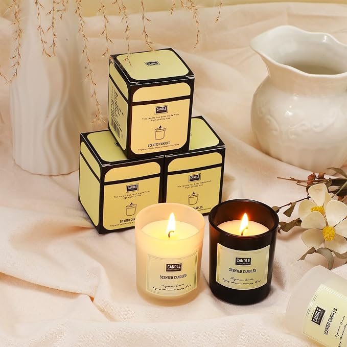 MTLEE 24 Pcs Candles for Home Scented Aromatherapy Jar Candle Gift for Women Bulk 8 Long Lasting Aromatherapy Jar Soy Wax Candle Gift for Mother`s Day Christmas Birthday(Elegant Style,Fresh Scent)