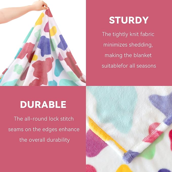 Fleece Blankets Twin Size for Bed Couch, Ultra Soft Plush Rainbow Twin Throw Blanket for Women Teen Girls, Colorful Home Room Decor, Cozy Gifts for Birthday Graduation 60x80 Inches