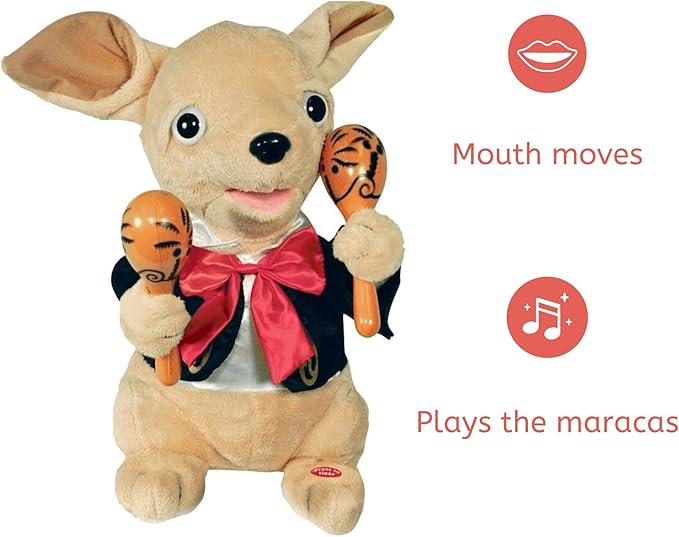 Cuddle Barn Chuey Bamba 12" Singing Chihuahua Animated Plush Toy, Shakes Maracas to La Bamba