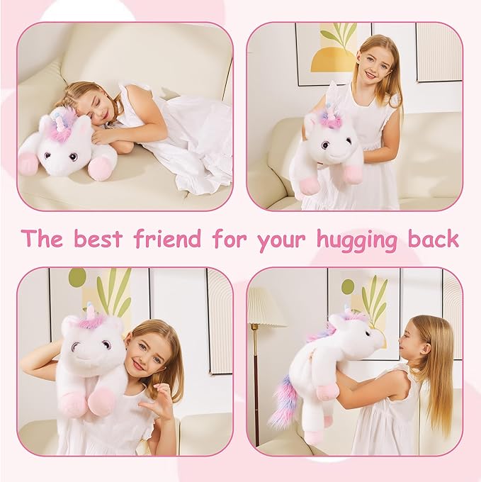 Unicorn Weighted Stuffed Animals - 25" Big Stuffed Animal Toy Rainbow Pillow for Girls Boys Kids, 5 lbs Ultra-Soft Washable Weighted Plush