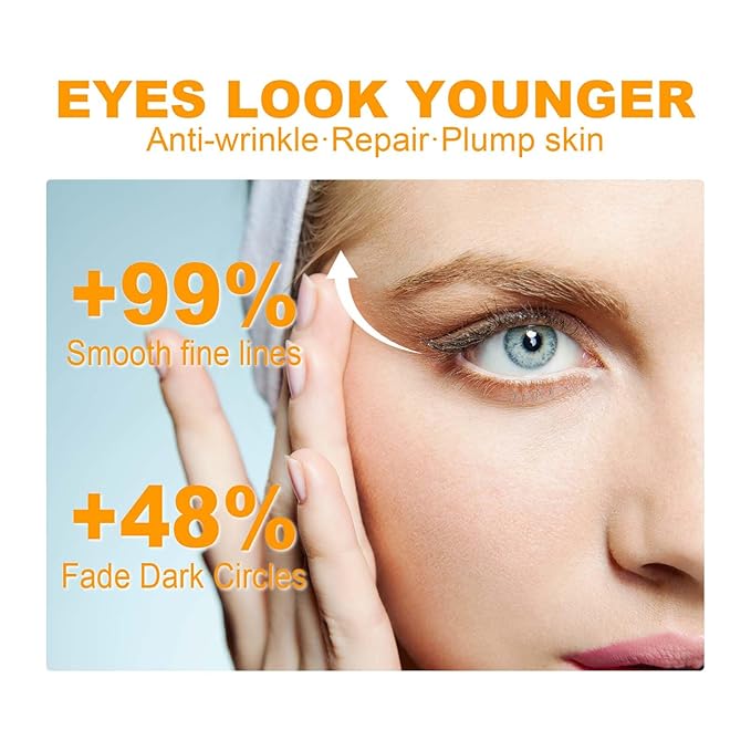 5D Peptide Eye Cream, Anti-Aging Eye Repair Cream for Dark Circles & Puffiness, Daily Wrinkle Reduction, Lightweight Under Eye Moisturizer with Vitamin E