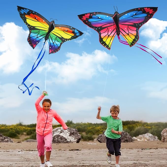 TOY Life 48.4'' Giant Girls Kites Easy to Fly for Kids Adults with 328.1 FT String, Beach Kite Outdoor Game Outside Toys Activity, Toys for Girls, Gift for Girls Ages 4-8
