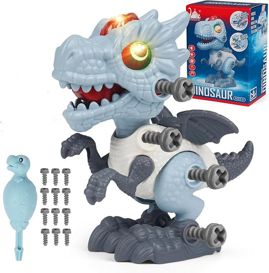 Dinosaur Take Apart Toys for Kids 3-5, STEM Building Construction With Sound and Light, Party Christmas Birthday Gifts for 3-8 Year Old Boys